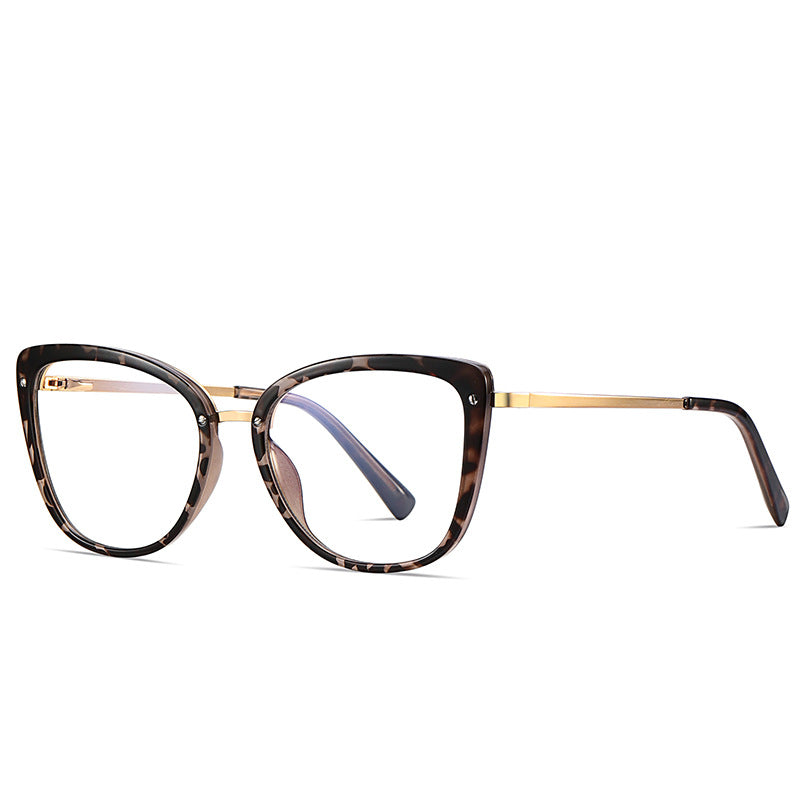 Gradient Metal Bridge Cat Eye Blue Light Blocking Glasses in Gradient Ruby Red to Clear