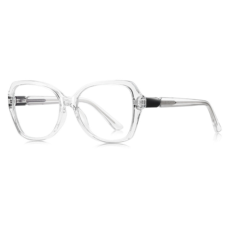 Barrel Hinge Butterfly Blue Light Blocking Glasses in Crystal Clear with Black Barrel Hinge