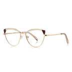 Contrast Wingtip Butterfly Blue Light Blocking Glasses in Gold with Tan Brow & Dark Brown Contrast Wingtips