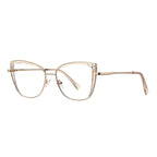 Cutout Wing Butterfly Blue Light Blocking Glasses in Translucent Champagne Nude & Gold