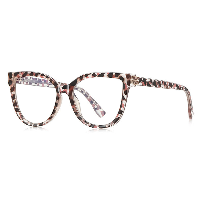 Glam Cat Eye Blue Light Blocking Glasses in Pink Tortoise