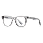 Metal Band Square Blue Light Blocking Glasses in Smoke Grey