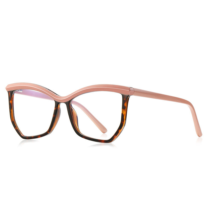Arched Brow Butterfly Blue Light Blocking Glasses in Caramel Nude & Tortoiseshell