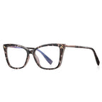 Pyramid Rivet Cat Eye Blue Light Blocking Glasses in Amber Grey Tortoiseshell