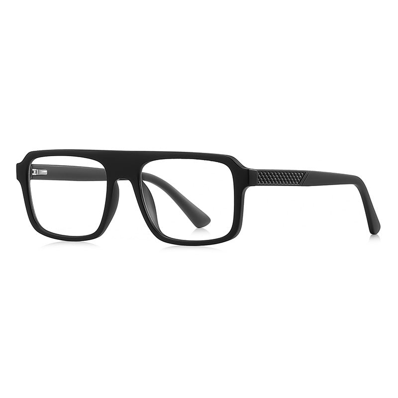 Crosshatch Temple Navigator Blue Light Blocking Glasses in Matte Black