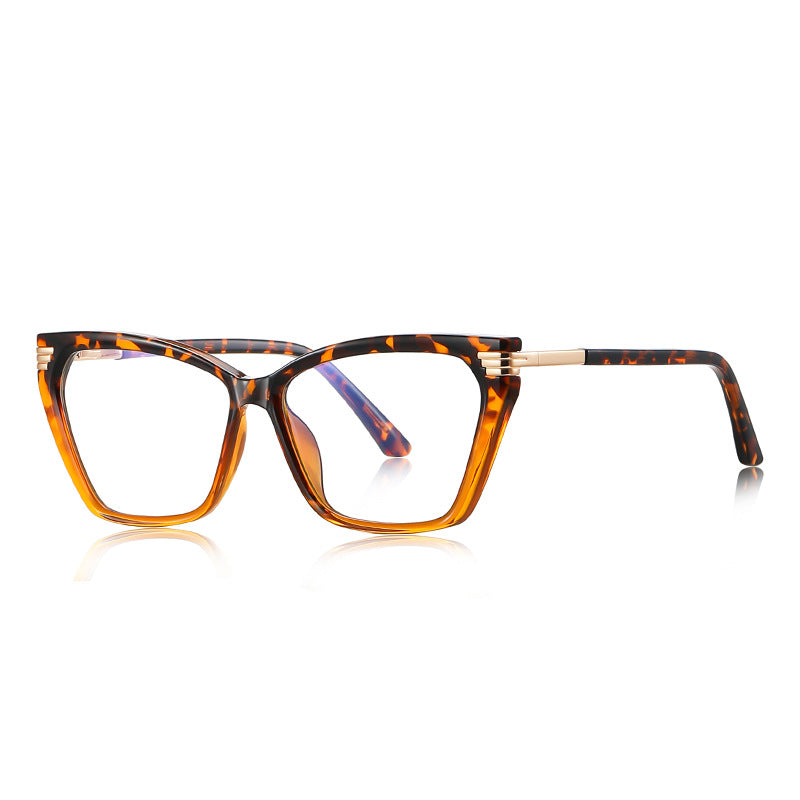 Tiered Hinge Square Blue Light Blocking Glasses in Amber Leopard Tortoiseshell