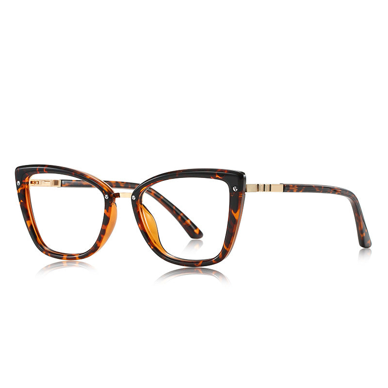 Gold Arch Bridge Cat Eye Blue Light Blocking Glasses in Amber Tortoiseshell