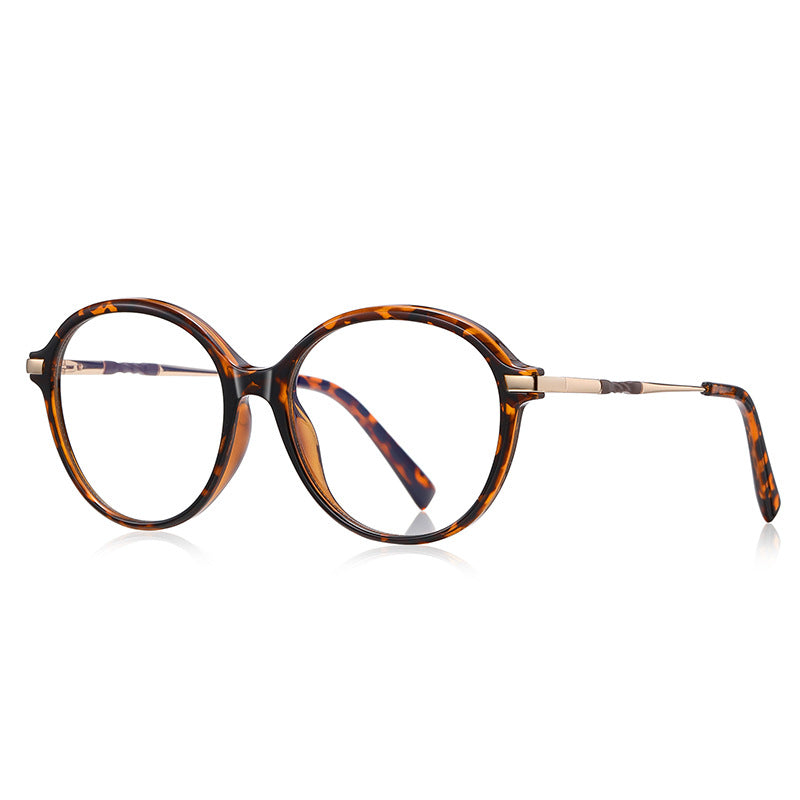 Twisted Temple Round Blue Light Blocking Glasses in Amber Tortoiseshell & Gold