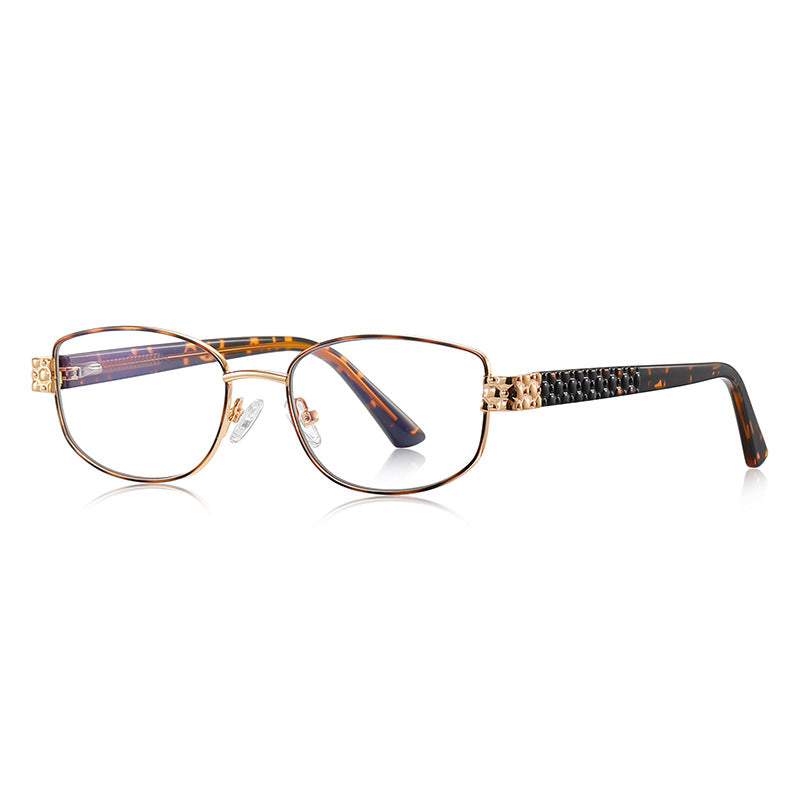 Vintage Metal Rectangle Blue Light Blocking Glasses in Tortoiseshell &amp; Gold