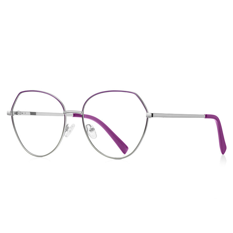 Enamel Brow Geometric Spring Hinge Blue Light Blocking Glasses in Rose Gold with Ruby Red Enamel Brow