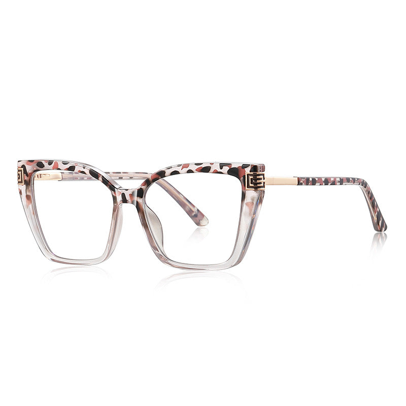 Greek Key Square Blue Light Blocking Glasses in Pink Tortoiseshell & Gold