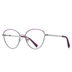 Enamel Rim Round Butterfly Blue Light Blocking Glasses in Silver & Emerald Green