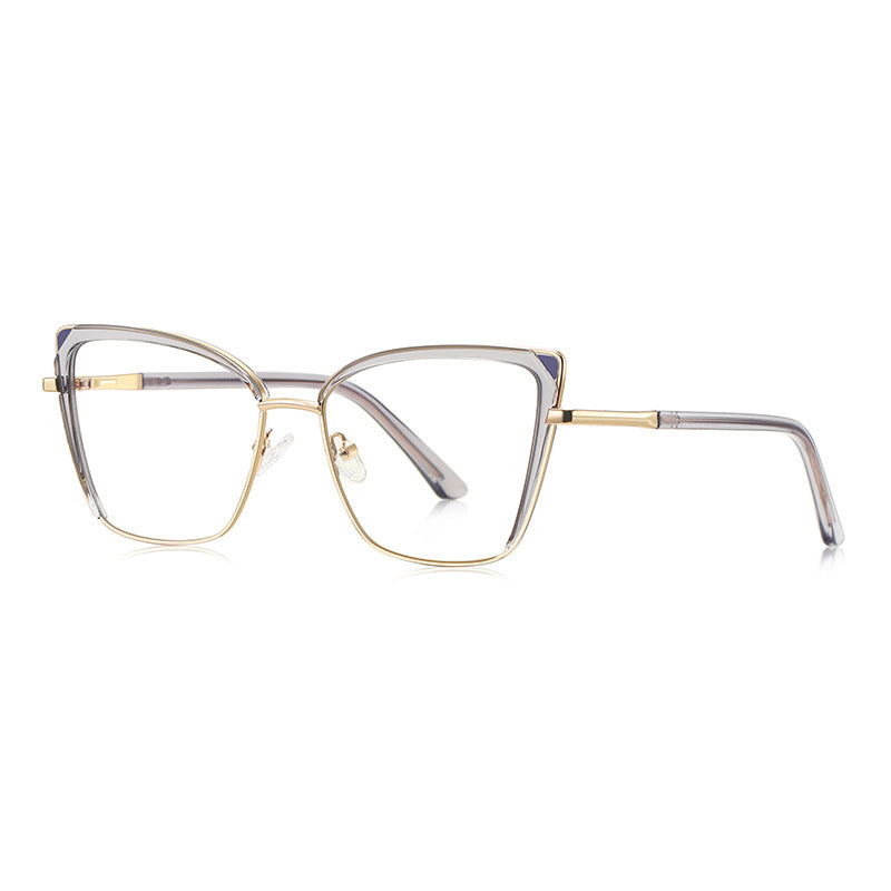 Triangle Accent Butterfly Blue Light Blocking Glasses in Smoke Grey & Navy