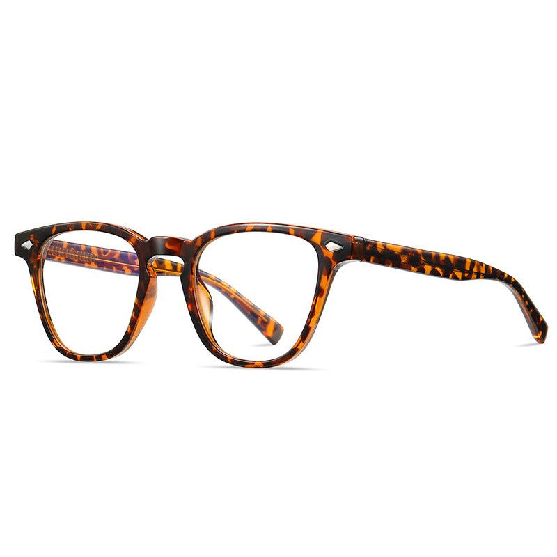 Classic Keyhole Round Blue Light Blocking Glasses in Amber Leopard Tortoiseshell