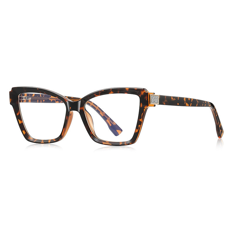 Pavé Hinge Cat Eye Blue Light Blocking Glasses in Classic Tortoiseshell