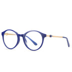 Cabochon Temple Round Blue Light Blocking Glasses in Royal Cobalt Blue