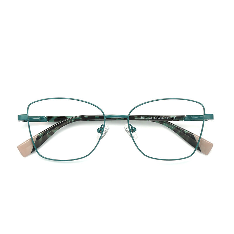 Matte Wire Butterfly Blue Light Blocking Glasses in Emerald Green