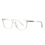 Gold Bridge Square Blue Light Blocking Glasses in Crystal Clear