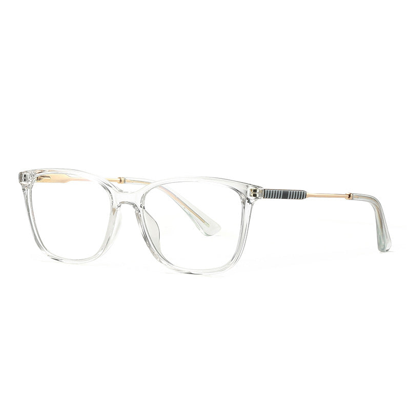 Gold Bridge Square Blue Light Blocking Glasses in Crystal Clear