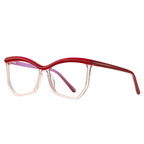 Arched Brow Butterfly Blue Light Blocking Glasses in Ruby Red & Clear