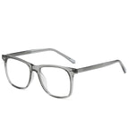 Classic Keyhole Square Blue Light Blocking Glasses in Smoke Grey