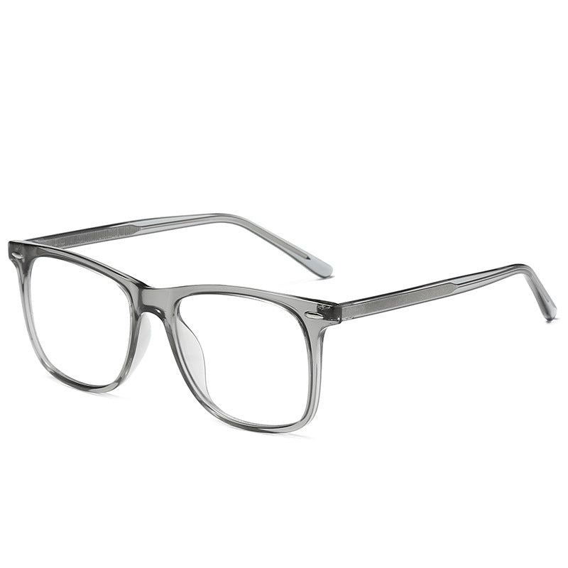 Classic Keyhole Square Blue Light Blocking Glasses in Smoke Grey