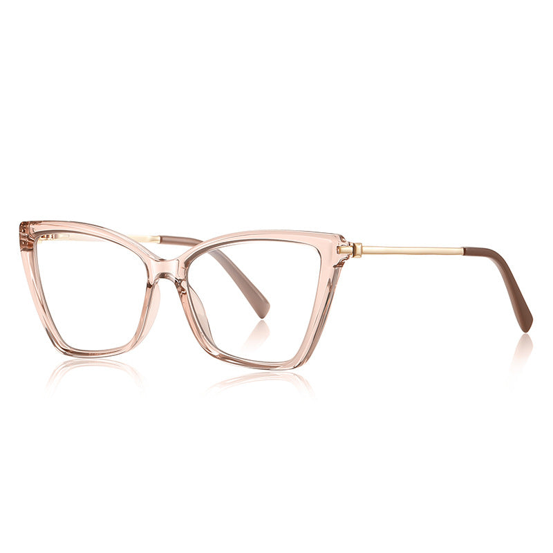 Gold Browbar Butterfly Blue Light Blocking Glasses in Blush Rose Pink