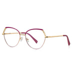 Lace Wing Butterfly Blue Light Blocking Glasses in Gold with Brown Brow & Nude Rim