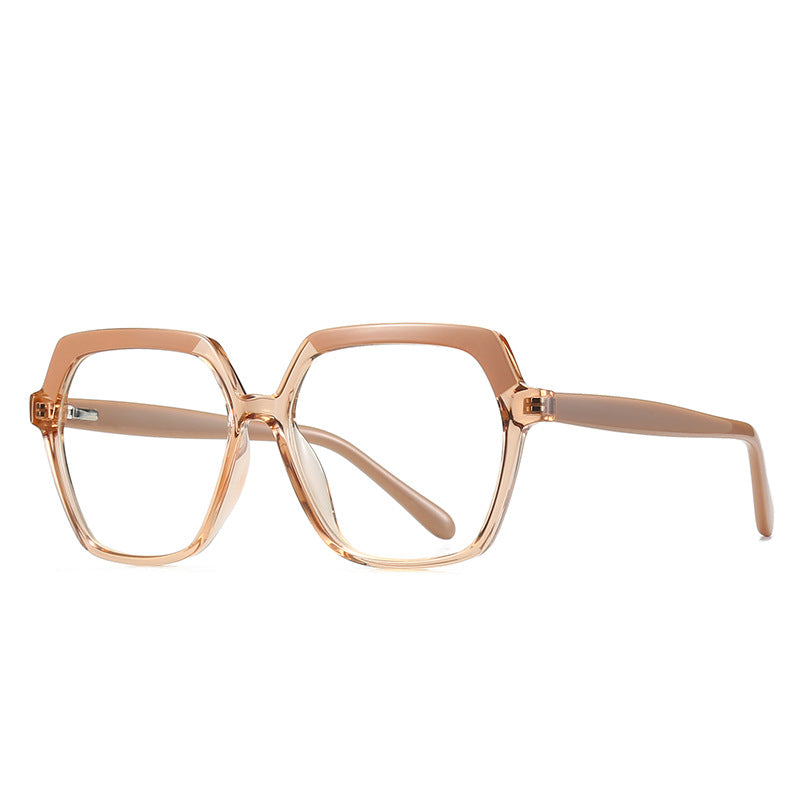 Geometric Hexagon Blue Light Blocking Glasses in Champagne Peach