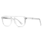Zigzag Temple Aviator Blue Light Blocking Glasses in Crystal Clear