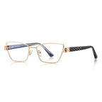 Vintage Metal Cat Eye Blue Light Blocking Glasses in Yellow Gold &amp; Black
