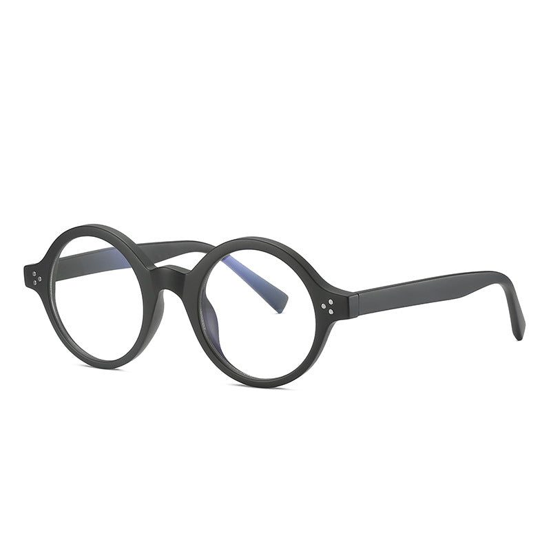 Triple Dot Round Blue Light Blocking Glasses in Matte Black