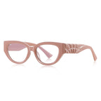 Fan Temple Cat Eye Blue Light Blocking Glasses in Crystal Clear