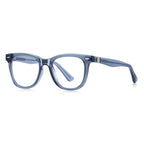 Metal Band Square Blue Light Blocking Glasses in Slate Blue