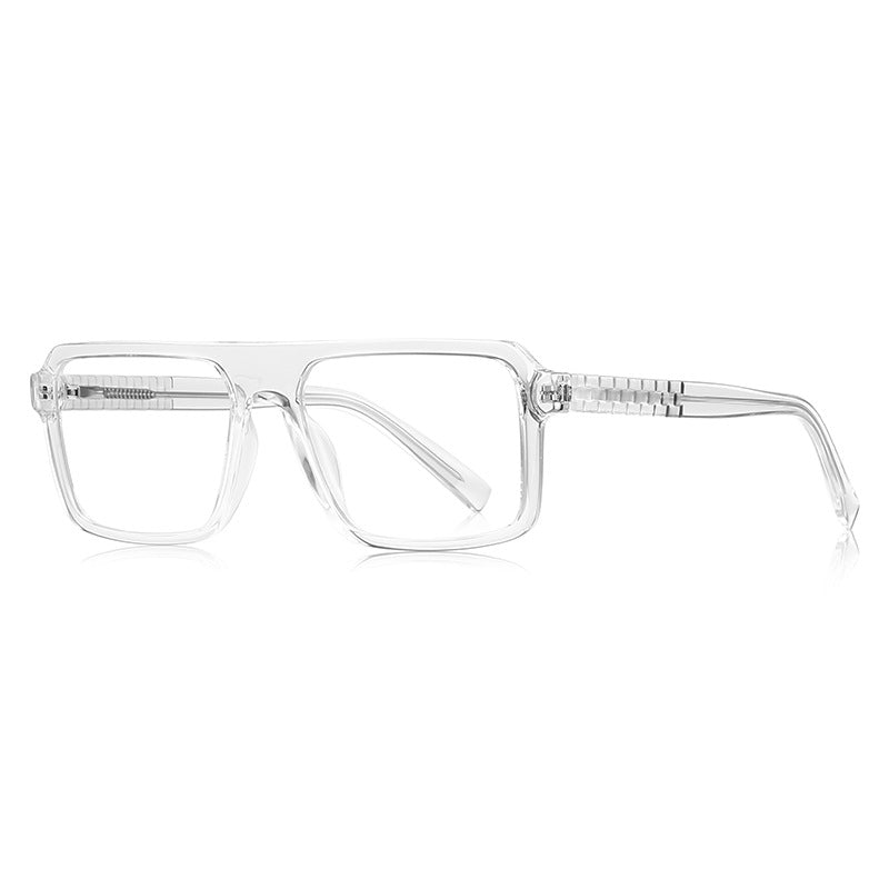 Grid-Texture Navigator Blue Light Blocking Glasses in Crystal Clear