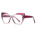 Geometric Butterfly Blue Light Blocking Glasses in Crimson Berry Red