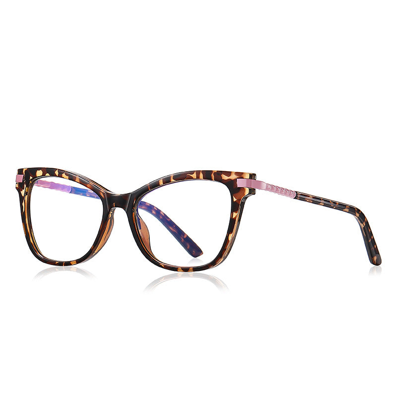 Twisted Rope Cat Eye Blue Light Blocking Glasses in Pink Tortoiseshell