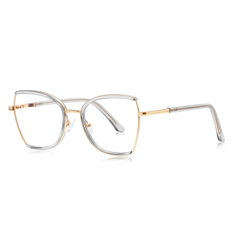 Acetate Liner Butterfly Blue Light Blocking Glasses in Gold with Smoke Grey Liner