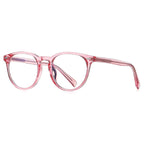 Classic Round Blue Light Blocking Glasses in Soft Pink