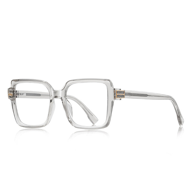 Crystal Accent Square Blue Light Blocking Glasses in Smoke Grey