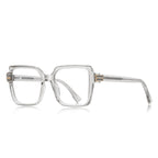Crystal Accent Square Blue Light Blocking Glasses in Smoke Grey