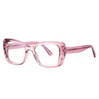 Grooved Temple Butterfly Blue Light Blocking Glasses in Translucent Rose Pink