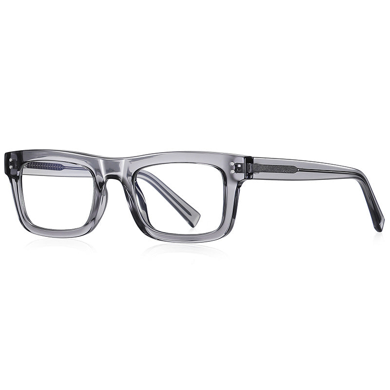 Tailored Rectangle Blue Light Blocking Glasses in Smoke Grey