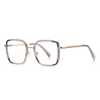 Colorblock Metal Square Blue Light Blocking Glasses in Gold, Smoke Grey & Navy