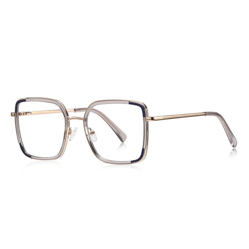 Colorblock Metal Square Blue Light Blocking Glasses in Gold, Smoke Grey & Navy