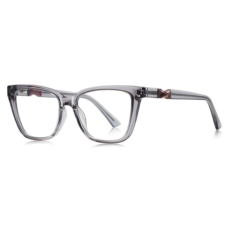 LENSVA Twisted Knot Cat Eye Blue Light Glasses in Smoke Grey