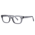 Vintage Keyhole Square Blue Light Blocking Glasses in Translucent Smoke Grey