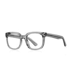 Dual Rivet Keyhole Square Blue Light Blocking Glasses in Smoke Grey