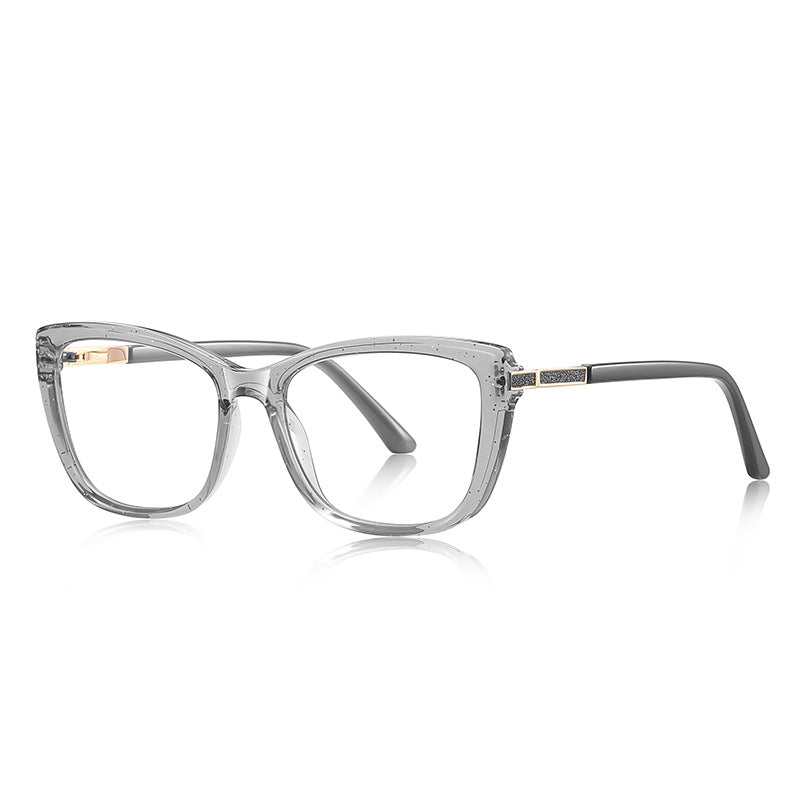 Pavé Bar Square Blue Light Blocking Glasses in Smoke Grey