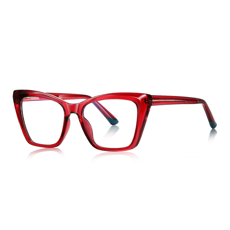 Dipped Tip Butterfly Blue Light Blocking Glasses in Ruby Red & Teal